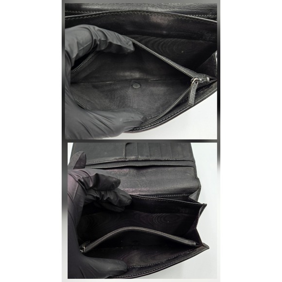 Gucci GG Imprime Long Wallet Monogram Coated Canvas Black Continental - Picture 6 of 12
